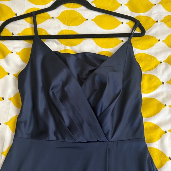 Marine Blue Silk Prom/Formal Dress - Picture 6 of 9